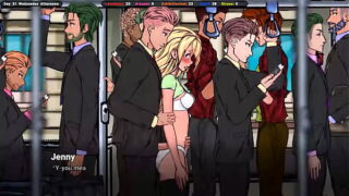 Jenny loves it when strangers make her orgasm on the bus. Hentai Game